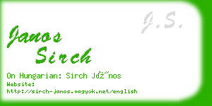 janos sirch business card